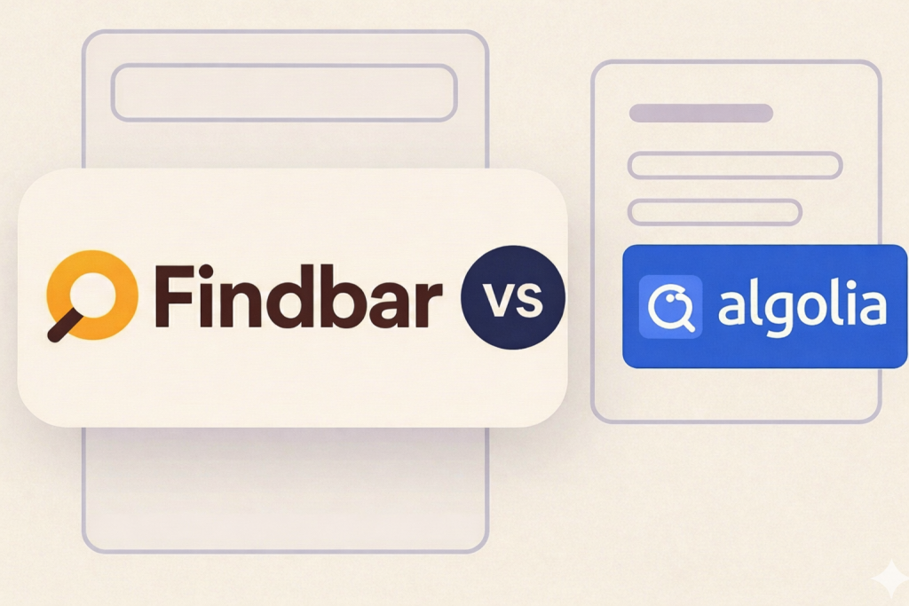 Findbar search vs Algolia search