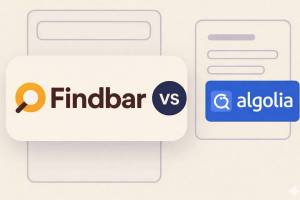 Findbar search vs Algolia search